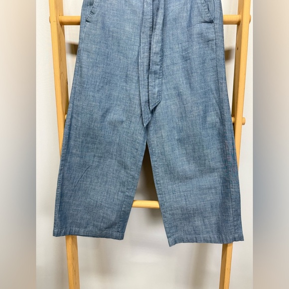 J CREW Chambray belted wide leg Capri pants size 6 - Picture 3 of 12